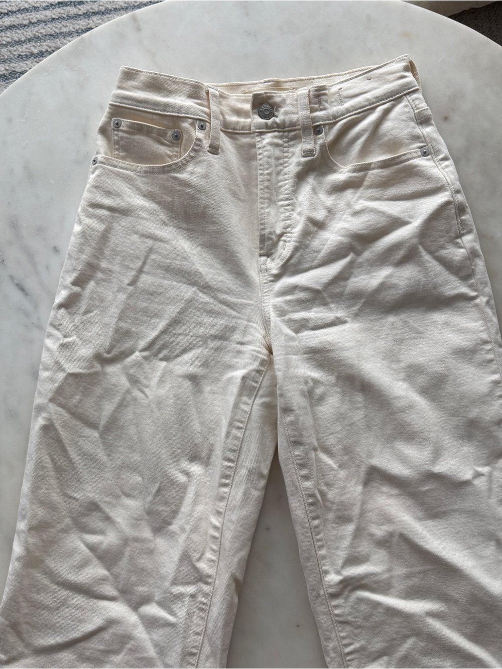 Madewell - High Waisted White Denim Jeans